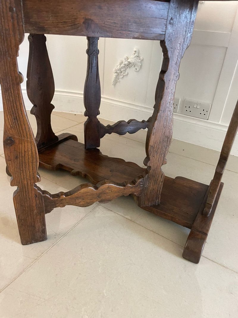 Unusual Antique George III Pine Drop Leaf Table - Image 10